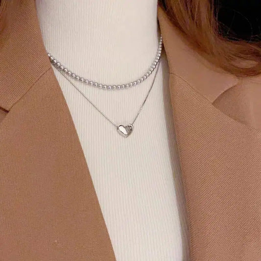 Timeless Dual-Layer Necklace – Silver & Golden Edition